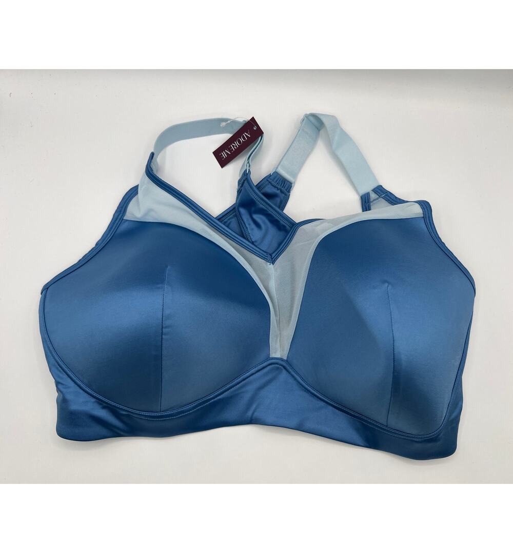 Adore Me 40DDD Ariza Contour Plus Medium Impact Sports Bra Blue NWT